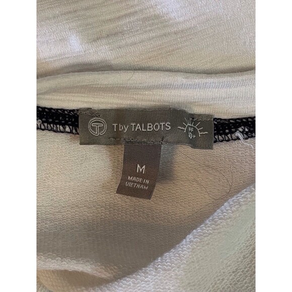 T by Talbots Womens Sz Medium UPF 50+ White And Blue Pullover T-shirt Nautical - Picture 7 of 11